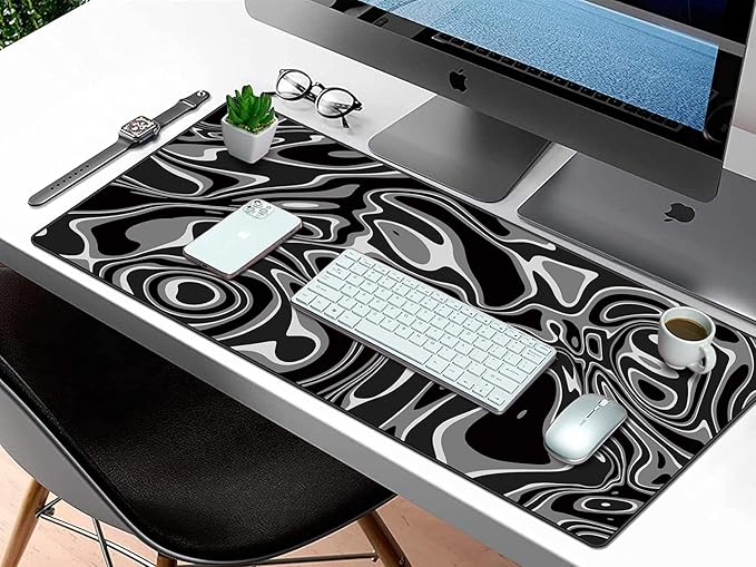 Large Gaming Mouse Pad with Superior Micro-Weave Cloth, Extended Desk Mousepad with Stitched Edges, Anti-Slip Keyboard Pad for Computer, Home and Gaming