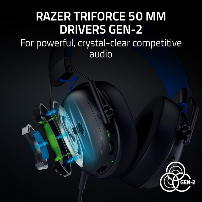 Razer BlackShark V3 X HyperSpeed Wireless Gaming Headset for PS5: 50mm Drivers - Cardioid Mic - 2.4 GHz, Bluetooth - Works with PC, Mac, Nintendo Switch, Smartphone - Long Battery Life - Black