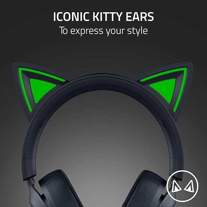 Razer Kraken Kitty V3 X Wired Gaming Headset: Kitty Ears - HyperClear Cardioid Mic - 40 mm Drivers - 7.1 Surround Sound - Comfy Ear Cushions - Cross-Platform via 3.5mm PC, PS5, Xbox, Switch 2 - Black