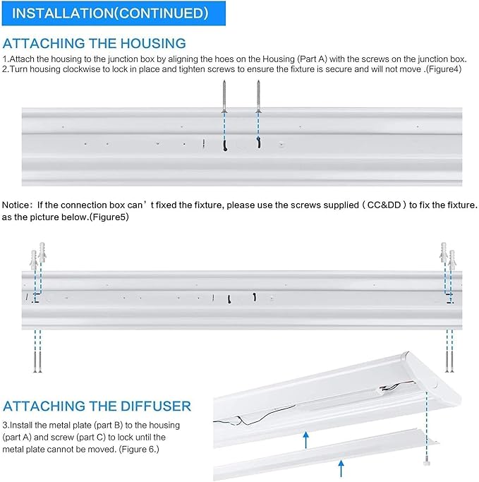 AntLux 4FT LED Wraparound Light Fixture 50W Ultra Slim LED Shop Lights for Garage, Eye Care, 5500 Lumens, 4000K Neutral White, 4 Foot Flush Mount Office Ceiling Wrap Light for Workshop Kitchen Laundry