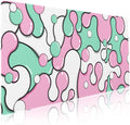 aportt Pink Green Mouse Pad Anime Cool Geometric Japanese Extended Desk Mat 90X40 CM Non-Slip Rubber Base Stitched Edge Large XXL Mousepad for Gaming Laptop Computer Desktop 35.4×15.7 Inch