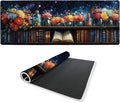 Starry Bookshelf Desk Mat Gaming Large Mouse Pad Blooming Book Flowers Night Mousepad Computer Keyboard Pad Mouse Mat Laptop Mat 31.5 x 11.8 Mouse Pads for Desk Home Office Gaming