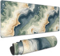 Gaming Mouse Pad,Color Topographic Contour Map Extended Mouse Pad Gaming Large, 31.5"x11.8"Abstract Blue and Green Waves Desk Mat with Non-Slip Base and Stitched Edge,Computer Keyboard for Home Office