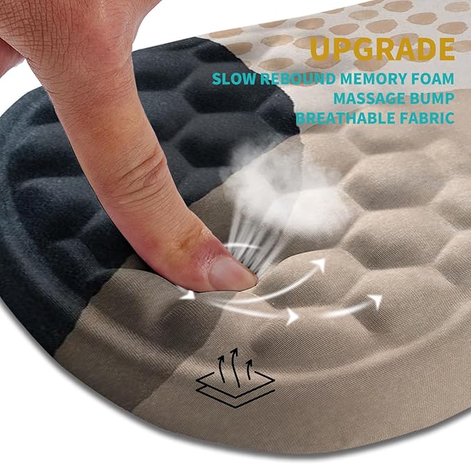 Hokafenle Ergonomic Mouse Pad Wrist Support, Wrist Rest Mousepad for Carpal Tunnel with Integrated Memory Foam Slope Massage Bulge (11.8x7.9 inch,Abstract Marble)