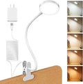 LiFMIRA Bed Lamp Clip on Light 8W 66 LED Reading Light for Bed, 5 Colors 10 Brightness Dimmable, Eye Caring Metal Reading Lamp, Clip lamp for Bed Headboard Desk Home Office Dorm(White)