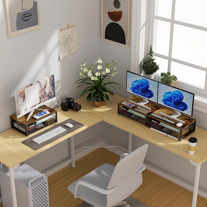 gianotter Computer Monitor Stand Riser – Wood