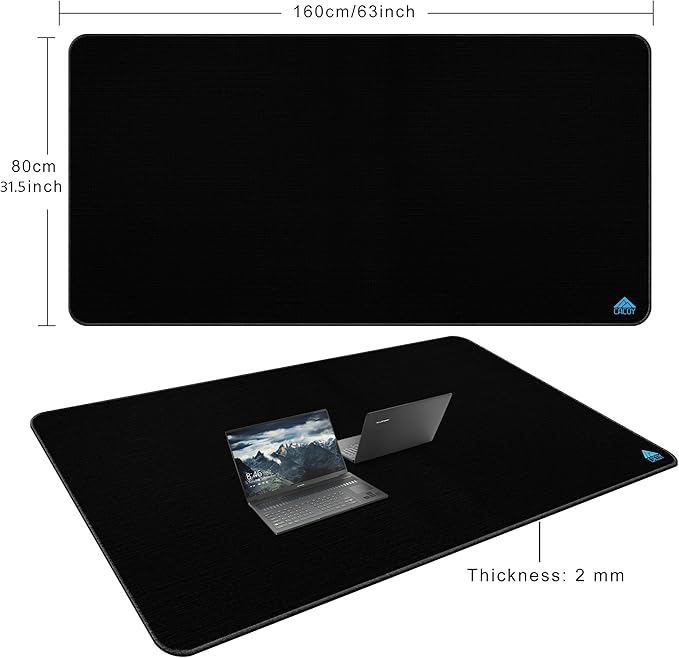 Cacoy 63” x 31.5” Super Large Gaming Mouse Pad, Oversized Giant Desk Matt for Desktop, Non-slip Rubber Base Mouse Mat, XXXL Extended Gamer Keyboard Mouse Mat, Office Computer Desk Pad Protector, Black