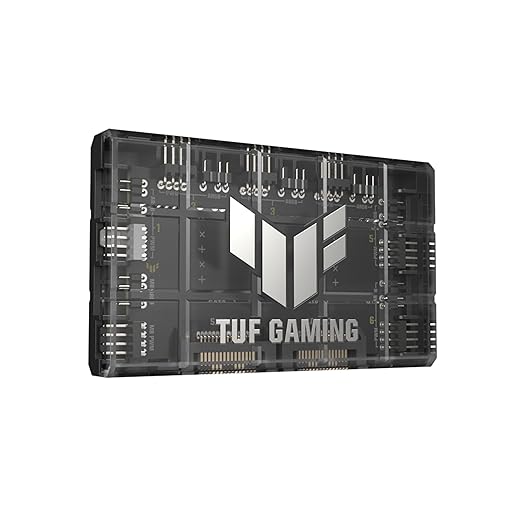ASUS TUF Gaming ARGB PWM Fan Hub (Connects six case Fans, PWM Fan and RGB Connector, Clear Power and Operation Indicators, Stable Dual SATA Power Support)