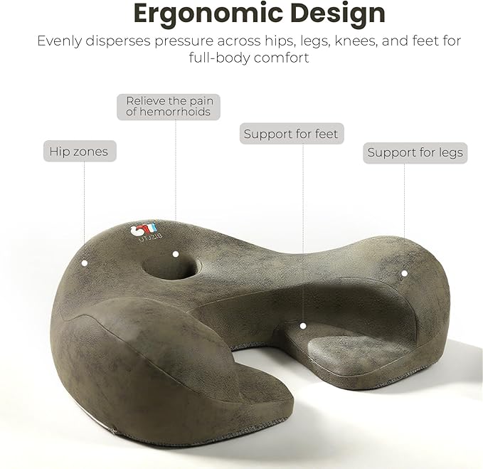 Meditation Cushion & Yoga Seat for Meditation - Cross Leg Floor Cushion for Meditator at Home, Ergonomic Comfortable Memory Foam Zafu Relieves Numbness Tailbone & Hip Pain from Long Sitting.