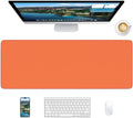 Orange Mouse Pad, 31.5 x 11.8 Large Desk Mat with Stitched Edges & Non-Slip Base, Mousepad for Office, Home, Work