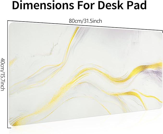 Marble Desk Pad, Desk Matt for Desktop, Leather Mouse Pad, Waterproof Keyboard Mat, Non-Slip Computer Mat, Keyboard and Mouse Pad for Office Decor (31.5"x15.7")
