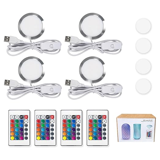 Bulto 4Pcs LED Lamp Kit 001 16 Color for Bambu Lab 3D Printing, RGB Remote Control DIY LED Light Kit - Monitor Light Bar for Bambu Lab Makerworld/Anycubic/Makeronline, 5V USB Powered