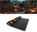 Library Desk Mat Gaming Mouse Pad Pumpkin Bookshelf Halloween Fireplace Mousepads Computer Keyboard Pad Mouse Mat Laptop Mat 31.5 x 11.8 Mouse Pads for Desk Home Office Gaming