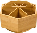 MEEDEN Bamboo Rotating Art Supply Desk Organizer: Pen & Pencil Holder for Desk- Desktop Storage for Markers, Colored Pencils, Crayons, Paint Brushes, Office School Classroom