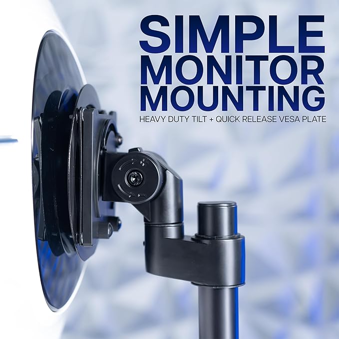 VIVO Clamp-on Single Ultra Wide Monitor Desk Mount, Low Profile Heavy Duty Adjustable Stand for 1 Ultrawide Screen up to 57 inches, 59.4 lbs Capacity, Black, STAND-V157C