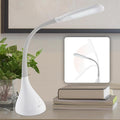 OttLite LED Desk Lamp with Adjustable Neck, Creative Curves (White/Grey) - 2.1A USB Charging Port, 4 Dimmable Brightness Settings, Energy-Efficient ClearSun LEDs for Home & Office