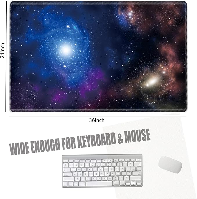 Galaxy Desk Mat 36x24 Mouse Pad Gaming Mousepad Large Giant Desk Pad XXXL Mouse Mat Huge Oversized Computer Mat for Wireless Mouse Home Work Office