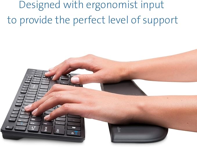 Kensington ErgoSoft Wrist Rest for Slim Keyboards, Black (K52800WW)