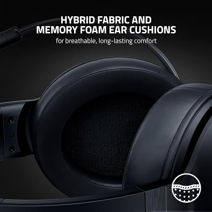 Razer Kraken V3 X Wired USB Gaming Headset: Lightweight Build - Triforce 40mm Drivers - HyperClear Cardioid Mic - 7.1 Surround Sound - Chroma RGB Lighting - Black,(Pack of 8)