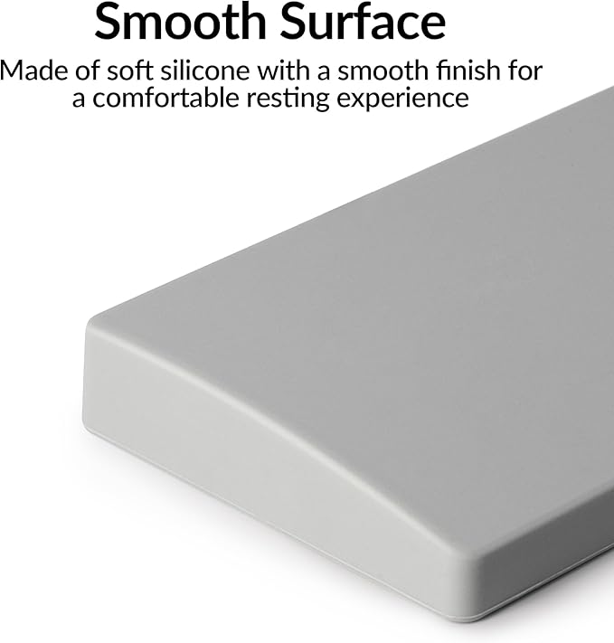 Keychron Gray Silicone Wrist & Palm Rest, 12.89" for 75% Compact Keyboard Series V1/V2/Q1/Q2 & Lemokey P1 (Pro/Max/HE) – Anti-Slip Base – Smooth & Soft Support