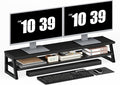 HOOBRO 2-Tier Dual Monitor Stand Riser, 39 Inch Large Computer Monitor Stand for 2 Monitors, Computer Monitor Riser, Desk Shelf Organizer for Office Desk, Accessories, Black BB122CJ01