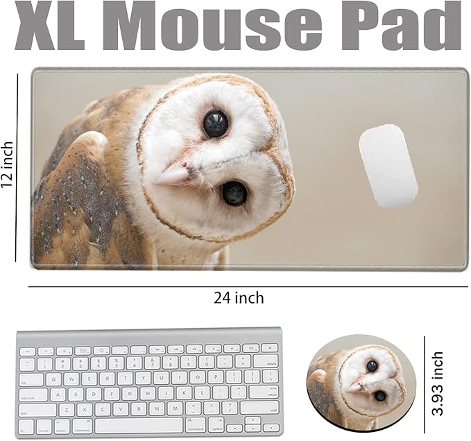 Large Mouse Pad 24x12 inch Desk Mats on Top of Desks Pad Gaming Mousepad Owl Long Extended Desk Protector Mat Big Laptop Mat for Wireless Mouse Non Slip Work Computer