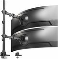 VIVO Dual Ultra-Wide Monitor Extra Tall Desk Mount for up to 49 inch Ultrawides, Clamp-on Adjustable Stand Holds 44 lbs per Screen, VESA up to 100x100mm, Black, STAND-V120T