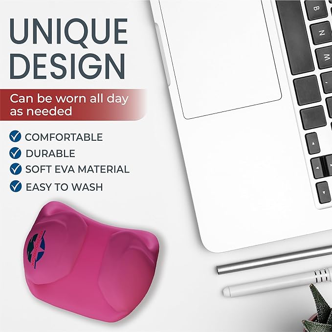Wearable Gaming Wrist Rest for Keyboard, Mouse pad, Laptop, and PC Work or Gamer Support. (Pink, S-M)