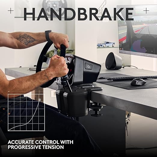 Logitech G RS Shifter & Handbrake with easy mode switching, height-adjustable handle, & included table clamp for RS & PRO Series - PlayStation, Xbox, & PC sim racing units