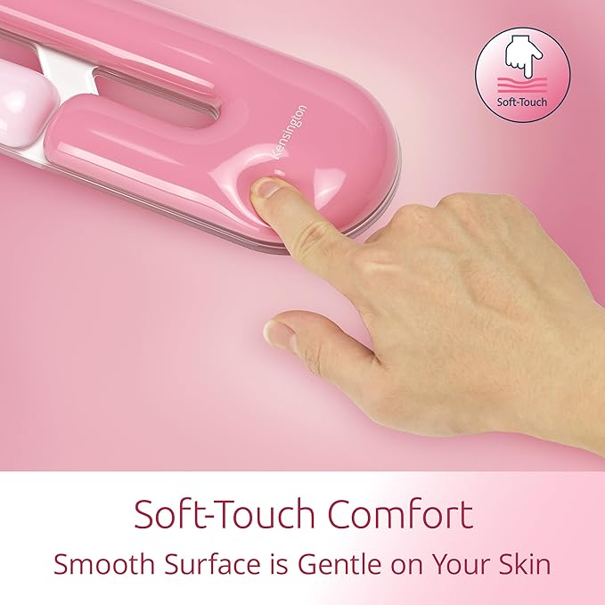 Kensington Duo Gel Loop Wrist Rest for Keyboard, Wrist Pad for Full Size Keyboard, Ergonomic Wrist Pad, Non-Skid Computer Pad with Wrist Support, Pink K62679WW, 17.7" x 3.7"x 0.9”