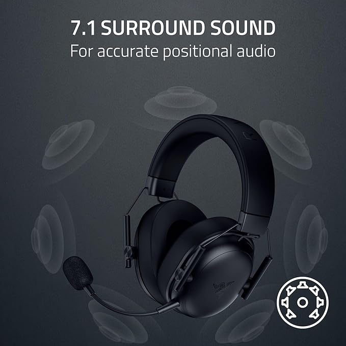 Razer BlackShark V3 X HyperSpeed Wireless Gaming Headset for PC: 50mm Drivers - Cardioid Mic - 2.4 GHz, Bluetooth, USB - Works with Mac, PS5, Nintendo Switch, Smartphone - 70 Hr Battery - Black