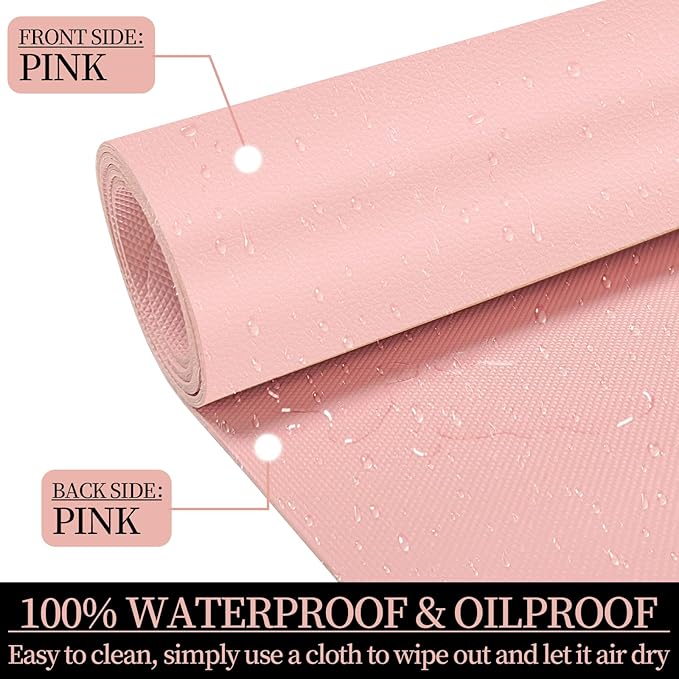 Leather Desk Pad Mat, Computer Pink Desk Mat Non-Slip, PU Large Mouse Pad for Desk, Waterproof Keyboard Mat Pink Desk Accessories for Office/Home/Decor, 23.6" x 13.7"