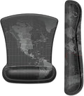 ITNRSIIET Mouse Pad Wrist Support Keyboard Wrist Rest Pad Ergonomic Mousepad Non-Slip Memory Foam Keyboard Pad Easy Typing Pain Relief Perfect for PC Laptop Gaming Office, Map