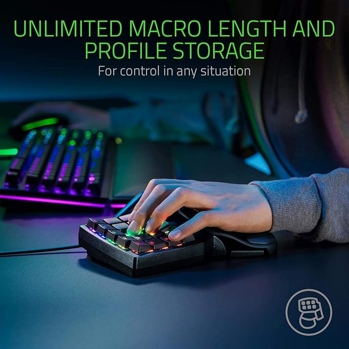 Razer Tartarus Pro Gaming Keypad: Analog-Optical Key Switches - Rapid Trigger - Adjustable Actuation - 32 Programmable Keys - Customizable Macros - Chroma RGB Lighting - Classic Black
