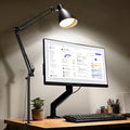 Led Desk Lamp for Home Office - Adjustable Gooseneck Table Stand with Clamp 5 Color Modes and 10 Brightness for Architect Puzzle Light Reading Craft Computer Work Study Sewing(Extra Tall Black)
