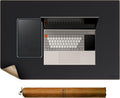 MAIDERN Leather Desk Mat, 31.5” x 24” Reversible Large Desk Pad Mat, Cork & Leather Large Mouse pad for Desk, Waterproof Computer Desk Mat for Gaming Home Office (Black)