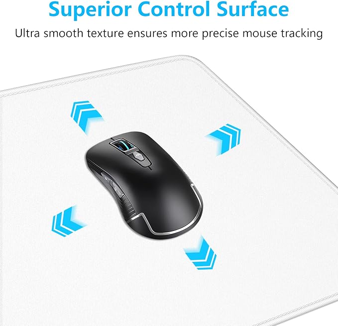 Dapesuom Large Gaming Mouse Pad, Extended Mouse Mat with Stitched Edges, Full Size Keyboard Pad with Non-Slip Base, Big XXL Computer Desk Mats for Gamer, Laptop, Office, 31.5 x 15.7in, Ivory White