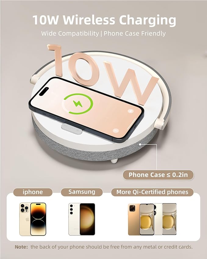 EZVALO Gifts for Women, 4-in-1 Bedside Lamp with Dimmable Night Light, Bluetooth Speaker, Charging Station and Phone Holder, Birthday Gifts for Mom, Teens, Families and Friends