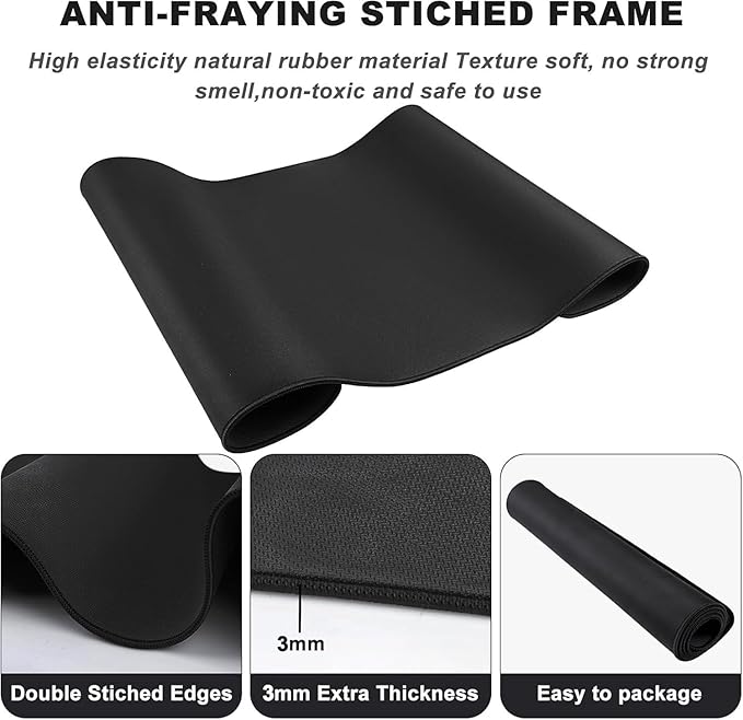 Large Mouse Pad, Desk Mat Large Office Desk Pad Gaming Mouse Pad with Stitched Edges, 31.5" x 15.7" Mousepad with Non-Slip Waterproof Rubber Base for PC Laptop Home Office Accessories, Gray