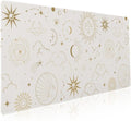 aportt Boho Chic Sun Moon Large Mouse Pad XXL Magic Mystical Galaxy Stars Clouds Extended Large Desk Mat White Big Desk Pad 90X40 CM Non-Slip Rubber Base Stitched Edge Long Mousepad,35.4 x 15.7 Inch