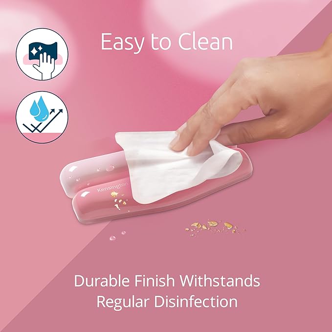 Kensington Duo Gel Mountain Mouse Wrist Rest Support Cushion for Mice & Trackballs, Ergonomic Mouse Wrist Support, Comfortable Non-Skid Gel, Pink 6.69" x 3.09" x 0.76" K62826WW