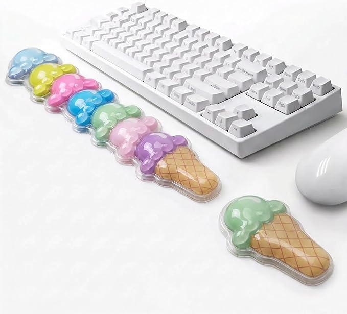 Cute Ergonomic Gel Jelly Wrist Rest for Office & Gaming, Support to Relieve Wrist Fatigue, Non-Slip Gel Pad for All-Day Typing Comfort, Won’t Flatten or Lose Shape After Long-Term Use