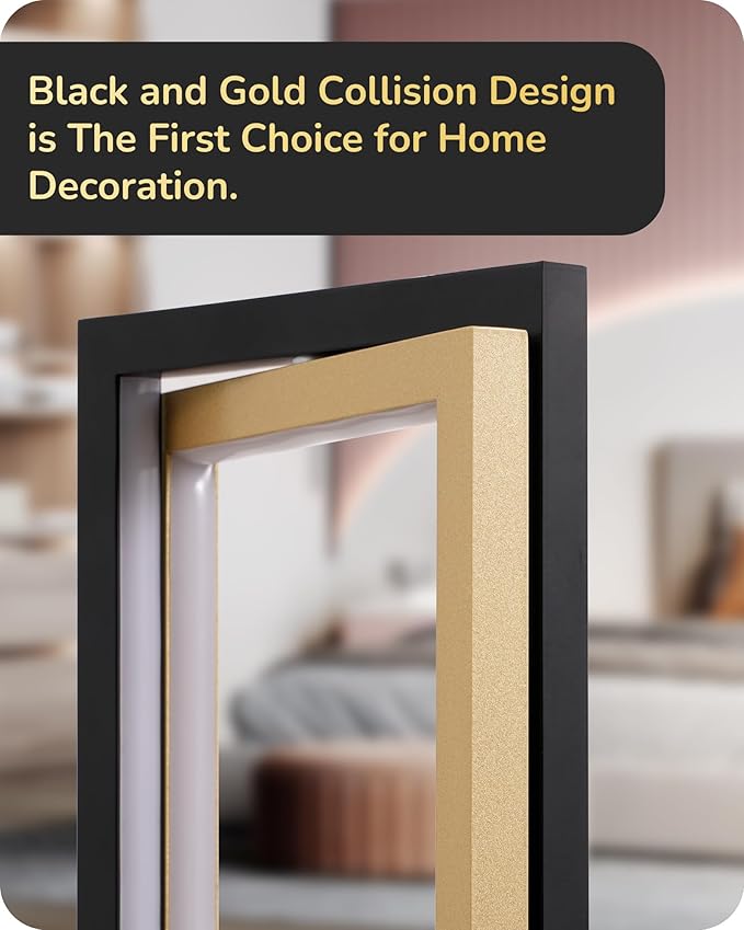 EDISHINE LED Table Lamp, 3 Color Temperatures Bedside Lamp (3000K 4500K 6000K), Stepless Dimmable Nightstand Lamp for Living Room Bedroom Office, Dual-Frame Rectangle, Angle Adjustable 850LM 18W