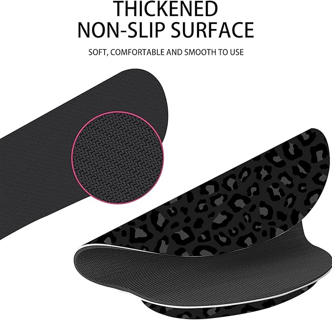 2Pcs Keyboard Wrist Rest Pad and Mouse Wrist Rest Support Mouse Pad Set,Ergonomic Support,Gaming Mouse Pad,Memory Foam,Non-Slip Base,for Office Western-Black Leopard Cheetah Pattern