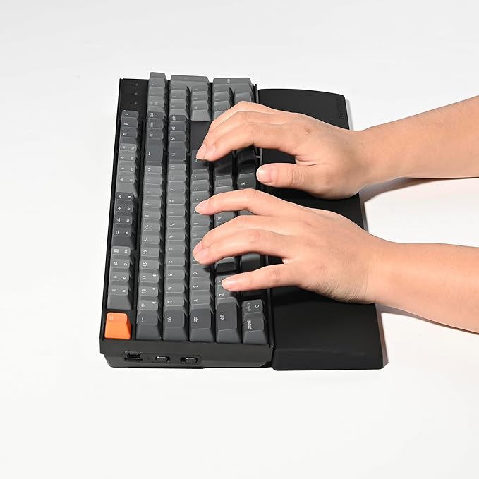 Ergonomic Silicone Wrist Rest for Keychron K4 Pro / K4 Max / Q5 / V5 / V5 Max,15.37" Honeycomb Non-Slip Palm Rest, 96% Full-Sized Mechanical Keyboards Support with Typing