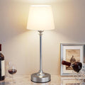 Kakanuo Cordless Table Lamp Rechargeable Silver - 1 Pack 4000mAH Battery Operated Lamp for Decor, 3000K Stepless Dimming Touch Control Wireless Lamp for Bedroom, Dining Table, Counter, Living Room