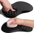 Ergonomic Joint Wrist Support Mouse Pad with Memory Foam Cushion Massage Bump, Carpal Tunnel Mousepad Slope Design for Wrist Rest, 11.8x7.9 in, Black