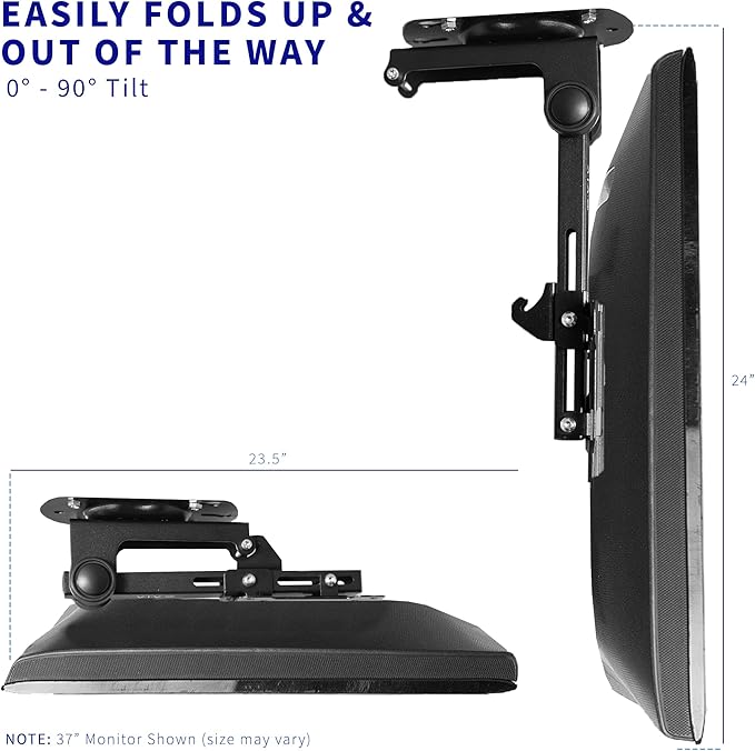 VIVO MOUNT-M-FD27 Manual Folding Ceiling Mount for 13-27 inch Flat Screens, Tilt Roof, Under Cabinet Mount for LCD TVs and Monitors