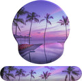 eulps Mouse Pad Wrist Support, Ergonomic Memory Foam Keyboard Wrist Pad & Gel Wrist Rest Set for Computer Keyboard for Easy Typing for Office & Home (Mauve Twilight Set)