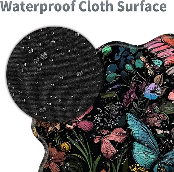 Sugar Skull Flowers Large Gaming Mouse Pad Plus a Coaster, 31.5 x 11.8 inches Desk Mat Extended XL Mousepad with Stitched Edge Non-Slip Rubber, Desk Pad Computer Mouse Mat for Home Office
